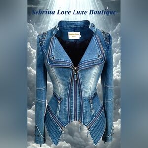 Chic Distressed Studded Denim Jacket